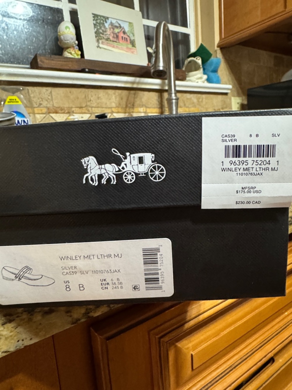 Coach Metallic Silver Double-Strap Mary Jane Flats - Picture 5 of 5